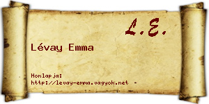 Lévay Emma névjegykártya